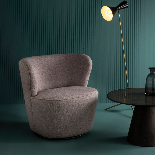 Barnabe revolving armchair - Grey weave